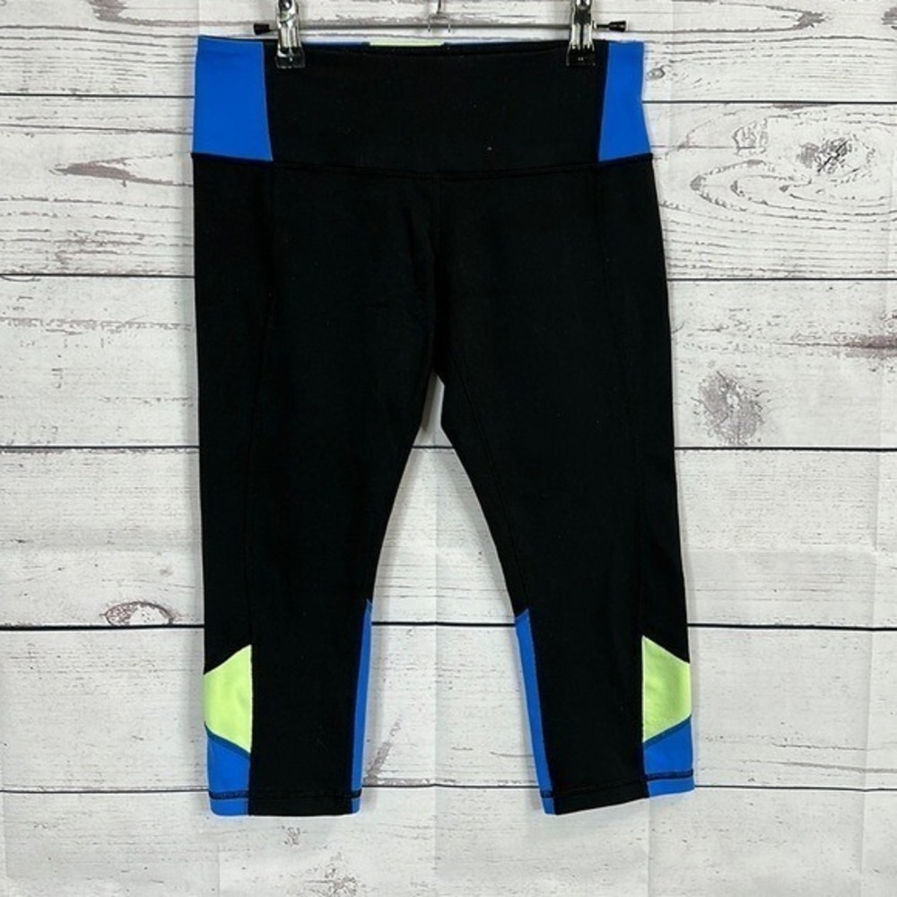 Lululemon Legging Womens 8 Blue Cropped Color Block Embody‎ Gym Running